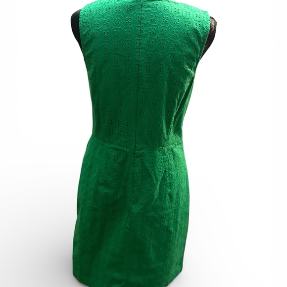 Banana Republic Green Eyelet Sleeveless Dress Size 4 Lined Spring Easter - Picture 3 of 6